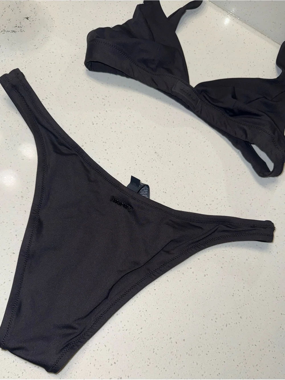 SKIMS Black Triangle Swim Bikini Set